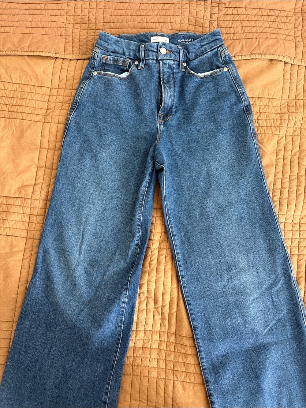 Women’s Good American Medium Blue Wide-Leg High-Rise Jeans - Size 2/26